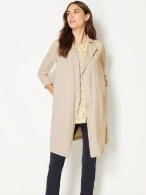 J. JILL Wearever Drape-Front Trench Jacket